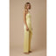 Satin Lace Halter Jumpsuit Yellow