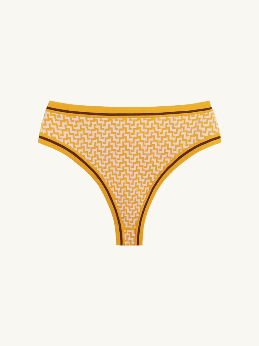 La Plage Bottom Pink and Yellow Jacquard