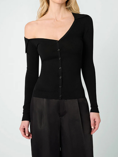 Off the Shoulder Collared Shirt