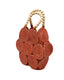 Romy Disc Raffia Straw Handbag with Wooden Bead Handles