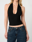 Knit Halter Top Black