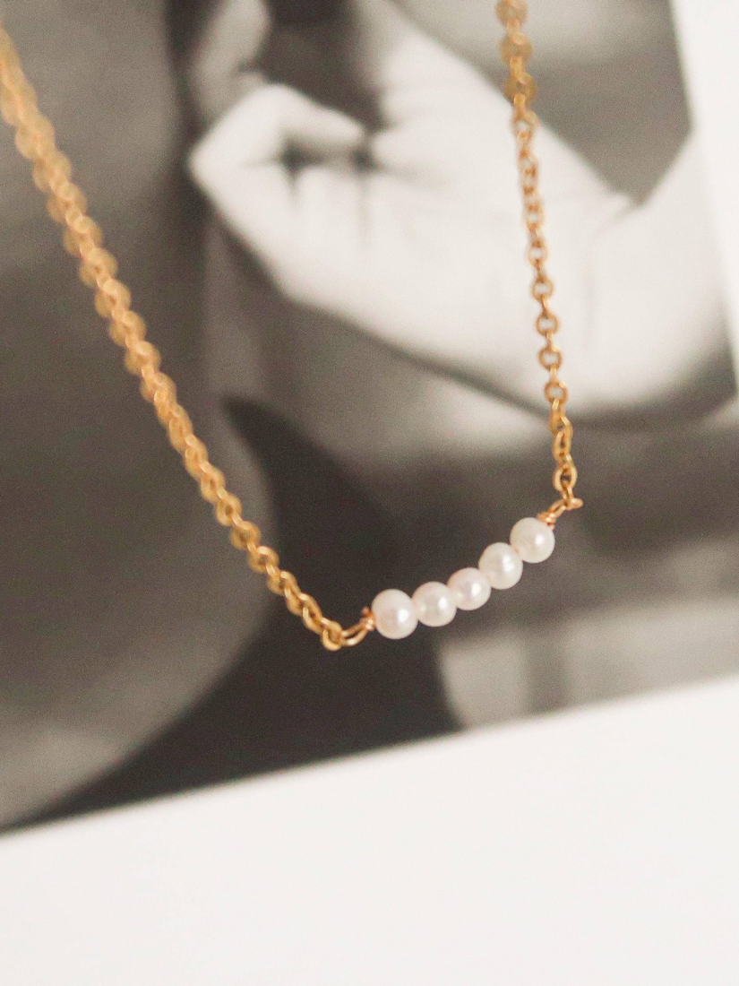 Petite Pearl Choker 18K Yellow Gold