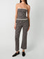 Crop Straight Pant Black Gingham