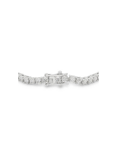 Silvertone Finish Victorian Cubic Zirconia Tennis 7 Inch Bracelet