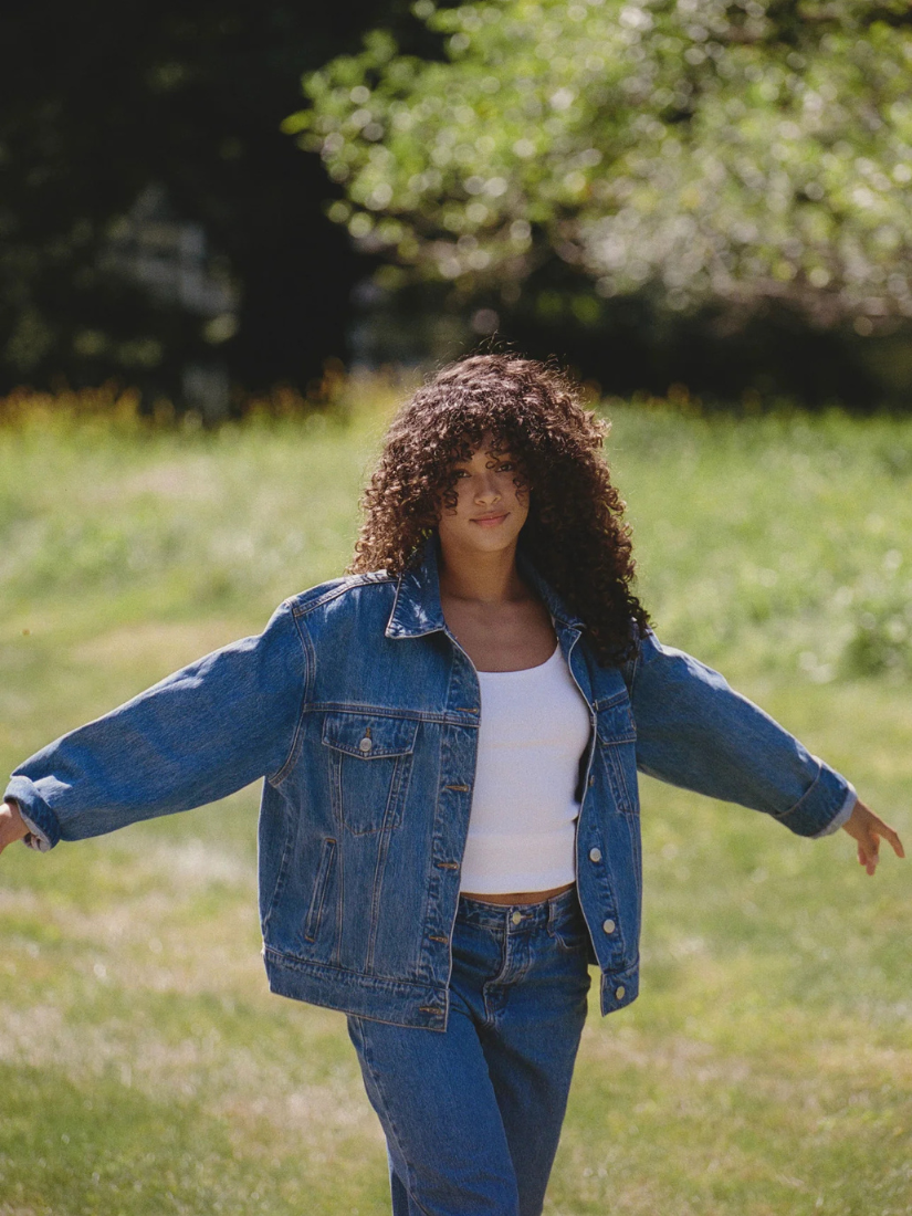 Oversized Jean Jacket Med Blue Wash