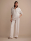 The Extra Wide Leg Pant 32 Ivory Marl