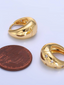 Minimalist Dome Gold Hoop Clear CZ Huggie Star Earring