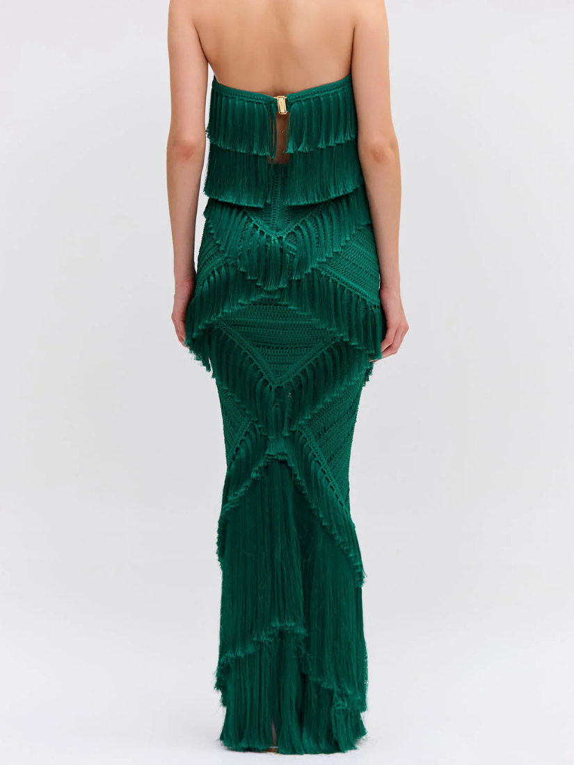 Fringe Maxi Skirt Jade