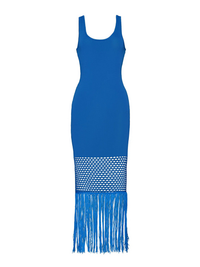Claudia Fringe Dress Baby Blue