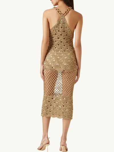 Akira Shell Mermaid Midi Dress Bronze