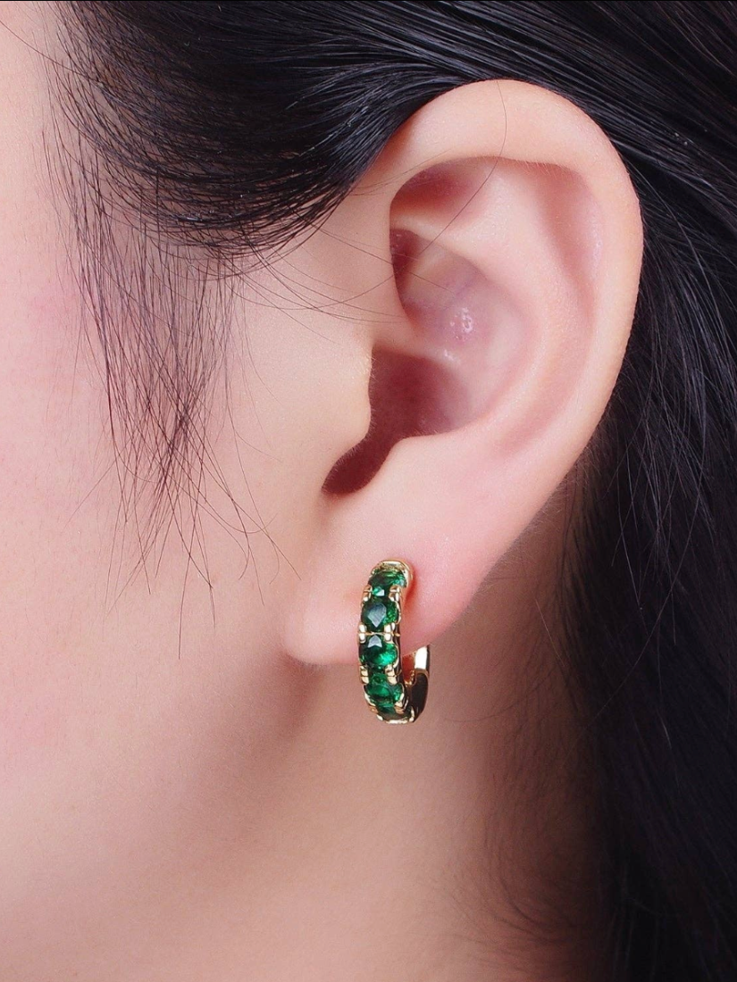 24K Gold Filled Emerald Green