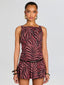 Kat Romper Brown Polka Dot Leaf