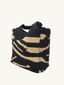 Mamie XL Straw Handbag Black Zebra Stripe