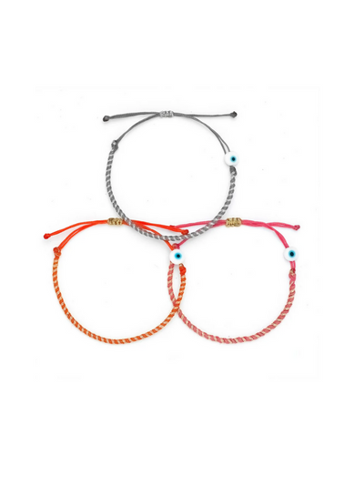 Nova Twisted Evil Eye Bracelet: Gray/Silver