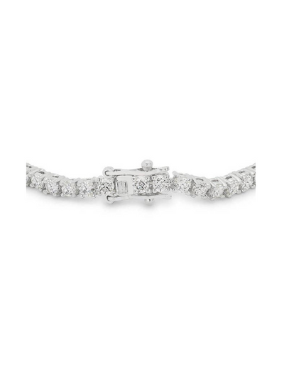 Silvertone Finish Victorian Cubic Zirconia Tennis 8 Inch Bracelet
