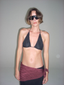 Plissé Silk Triangle Top Black