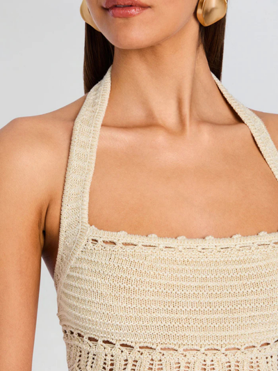 Soliana Crochet Top Ivory Gold