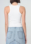 Daisy Ribbed Tank Top White