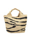Mamie XL Straw Handbag Black Zebra Stripe