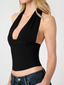 Knit Halter Top Black