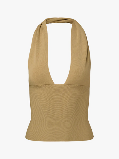 Knit Halter Top Oat