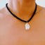 Satin Rope Pearl Necklace Black