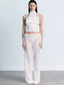 Strappy Lace White Trousers