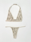 Embroidered Halter Top Bone