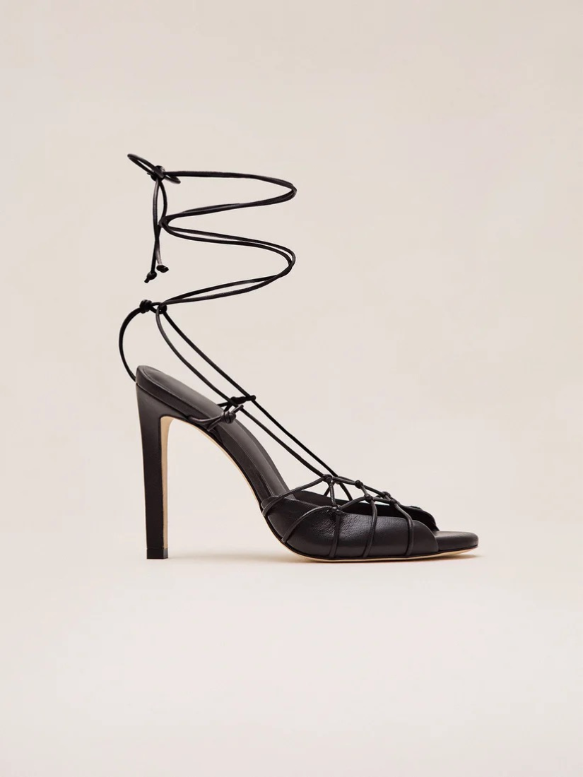 Colette Lace Up High Sandal Black