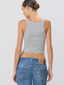 Chloe Cropped Rib Tank Grey