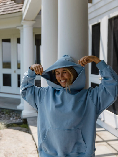 Embroidered Hoodie Ocean