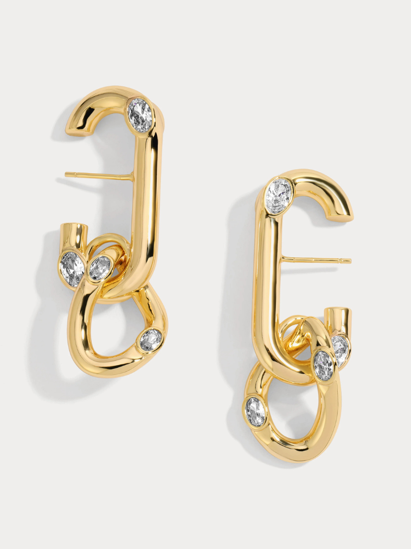 White Cz Logan Lobe Cuff Earrings