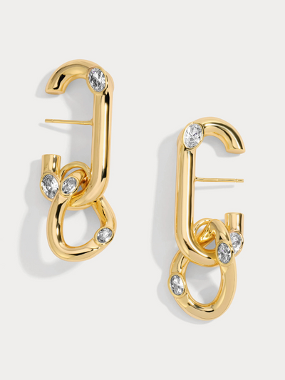 White Cz Logan Lobe Cuff Earrings