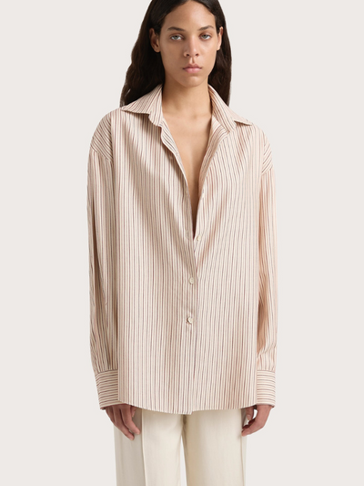 En Vau Shirt Pinstripe Garnet/Blush