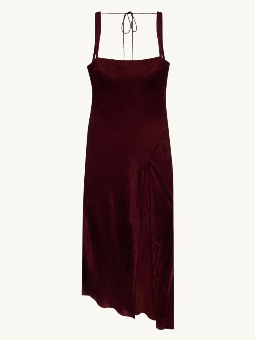 Carla Jacquard Midi Dress Burgundy