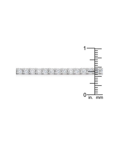 Silvertone Finish Victorian Cubic Zirconia Tennis 7 Inch Bracelet