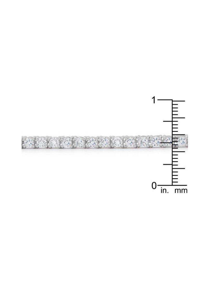 Silvertone Finish Victorian Cubic Zirconia Tennis 8 Inch Bracelet