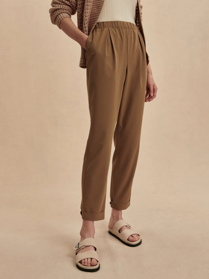 Alana Slim Tapered Cuff Pant 27 Taupe Stone
