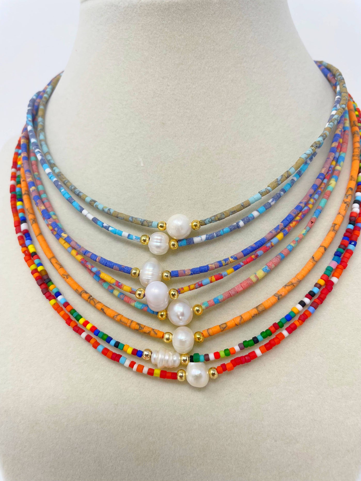 Seed Beads Pearl Necklace 