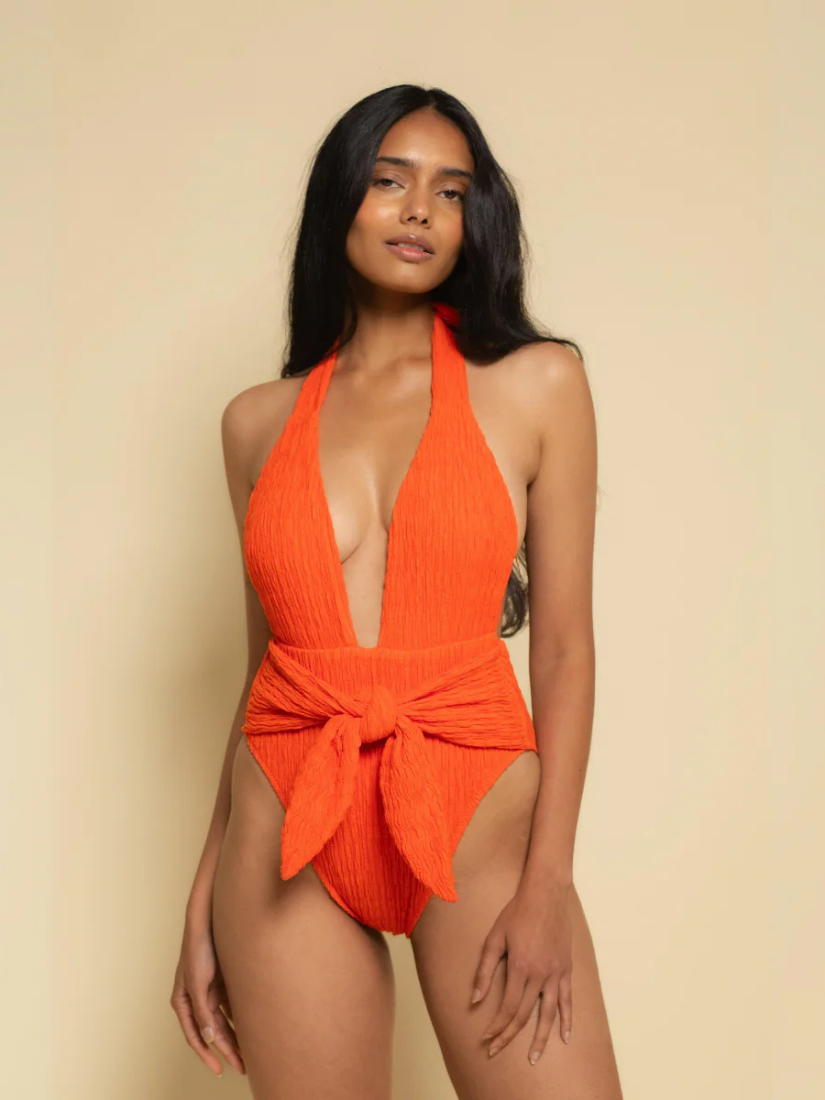 Tropez Tie-Up One-Piece Tangerine