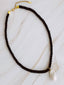 Satin Rope Pearl Necklace Black