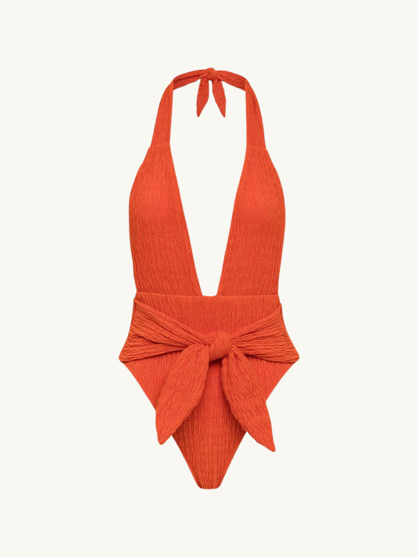 Tropez Tie-Up One-Piece Tangerine