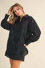 Eyelet Bishop Sleeve Shirt and Short Set Black