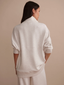 Molly Half Zip Longline Sweat Ivory Marl