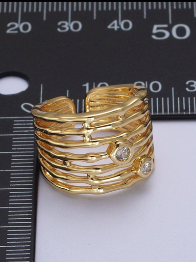 Gold Wide Multiple Ring