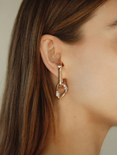 White Cz Logan Lobe Cuff Earrings