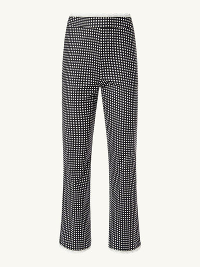 Crop Straight Pant Black Gingham
