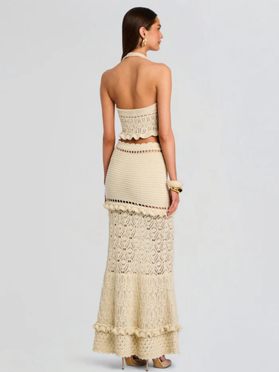 Magdalena Crochet Skirt Ivory Gold