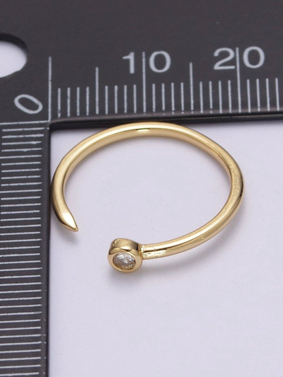 Dainty Circle End Ring Round Cuff Ring