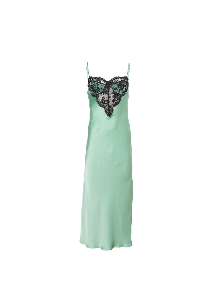 Frankie Laced Cupped Dress Pixel Green